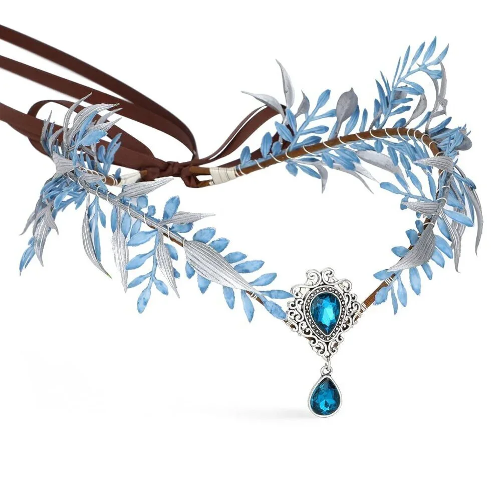 Woodland Elf Floral Crown Headband Women's Fairy Fantasy Halloween Cosplay